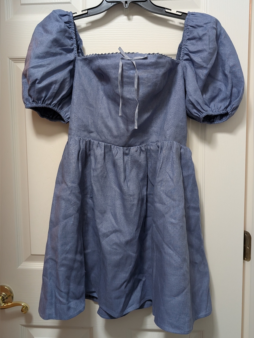 Reformation Malvina Linen Mini Dress NWT Size 8 Viola Blue